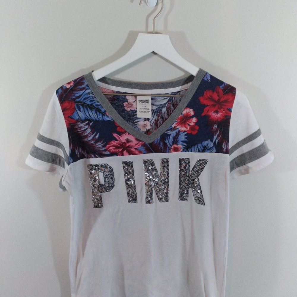 Victoria's Secret "Pink" sequined v-neck t-shirt